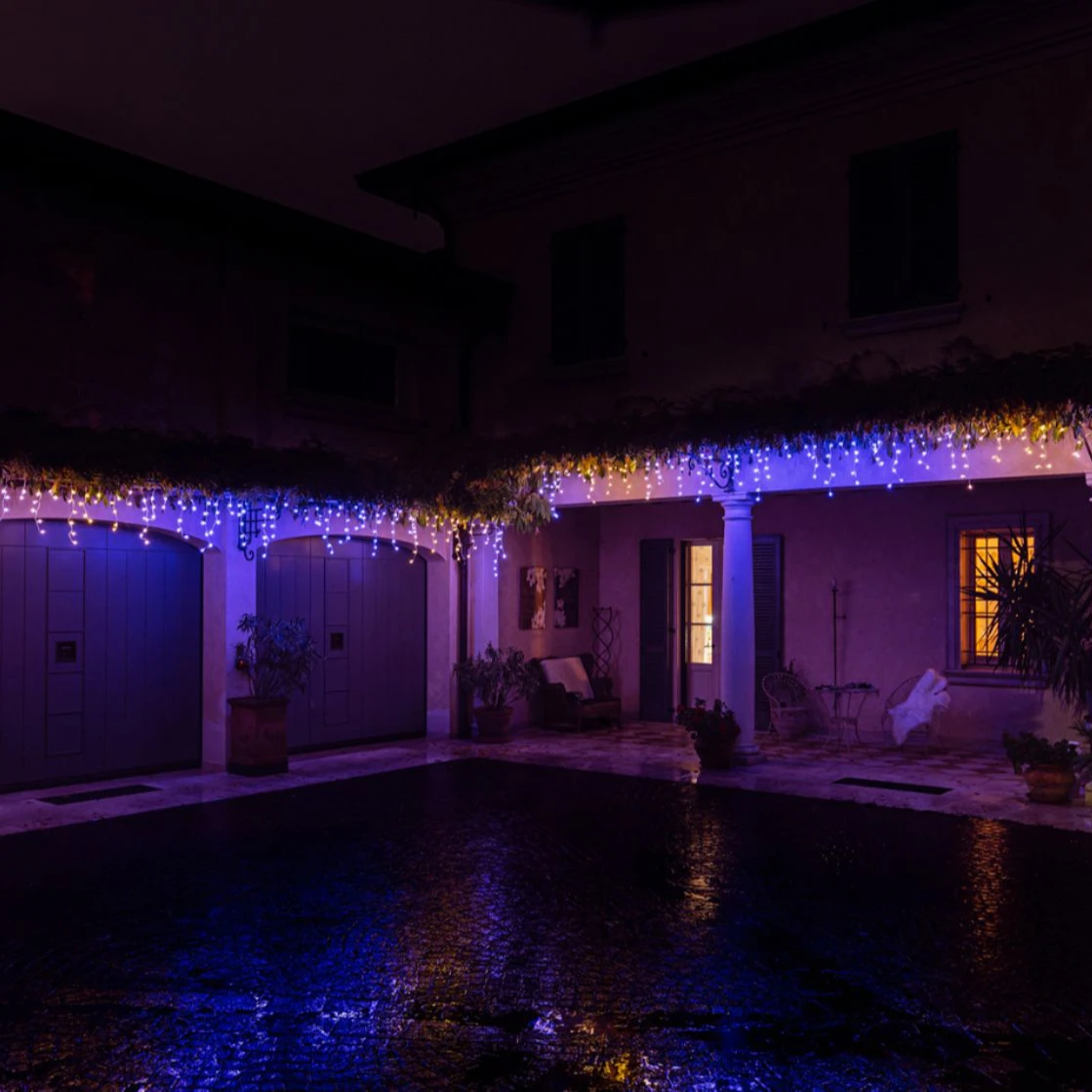 outdoor christmas string rgb color changing led icicle light