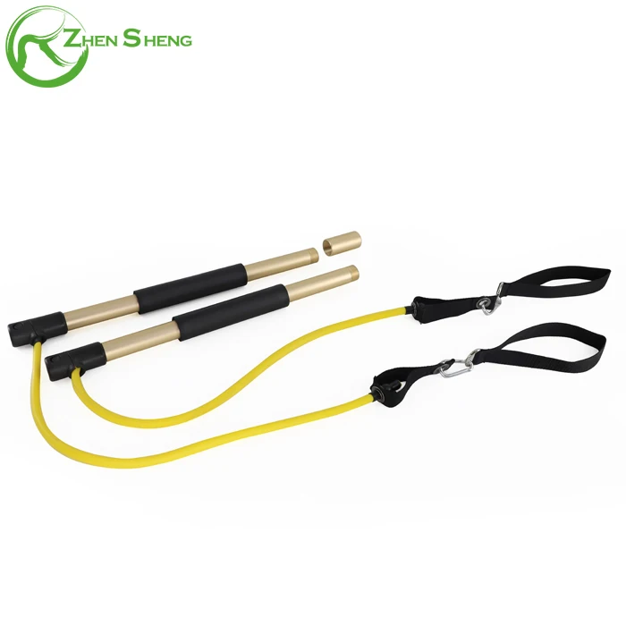 Zhensheng 2019 gym equipment gym stick with resistance tube bands