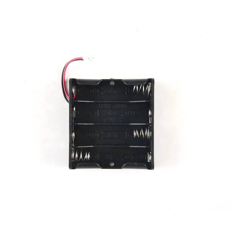 
Black Plastic Shell 6v Battery Storage Cell Box 4AA Battery Holder With Wire Leads 