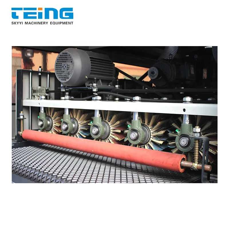 Wood Floor Wire Wheel Drum Roller Brush Polishing Wide Belt Sander Machine For Curved Surface TDR-1000