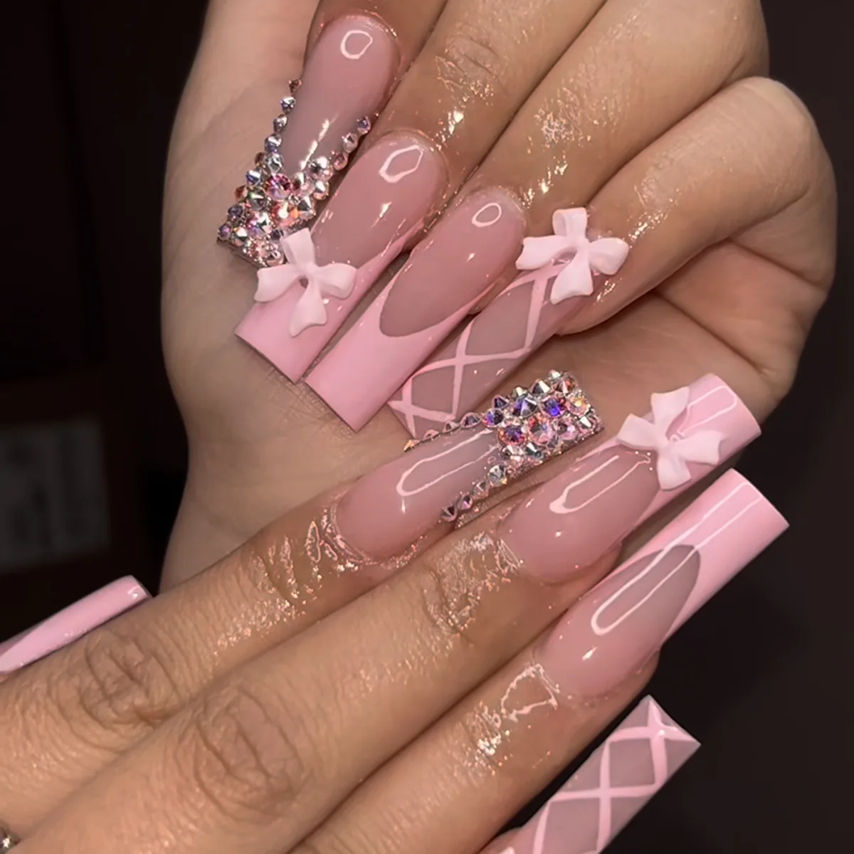 Full Cover 24pcs Private Label Press On Nails Wholesale Artificial Fingernails Acrylic False Artificial Fingernails With Glue