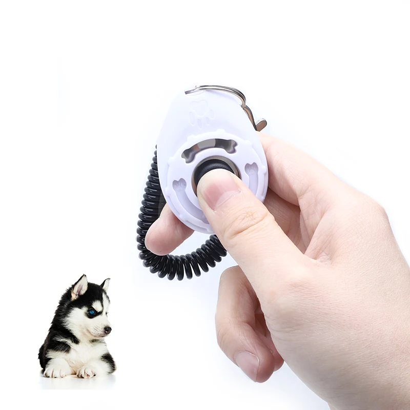 Creative stainless steel dog training  whistle set house training doorbells whistles clickers with strap for puppy