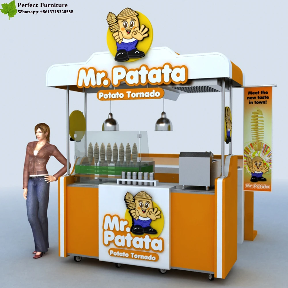 Best selling outdoor used food kiosk for sale shopping mall counter  mobile kiosk carts