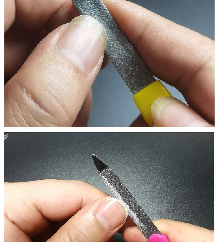 6pcs Metal Nail File  for Natural Nails Made of Stainless Steel, Sword Fingernail Files with Sharp Pointed Tip.