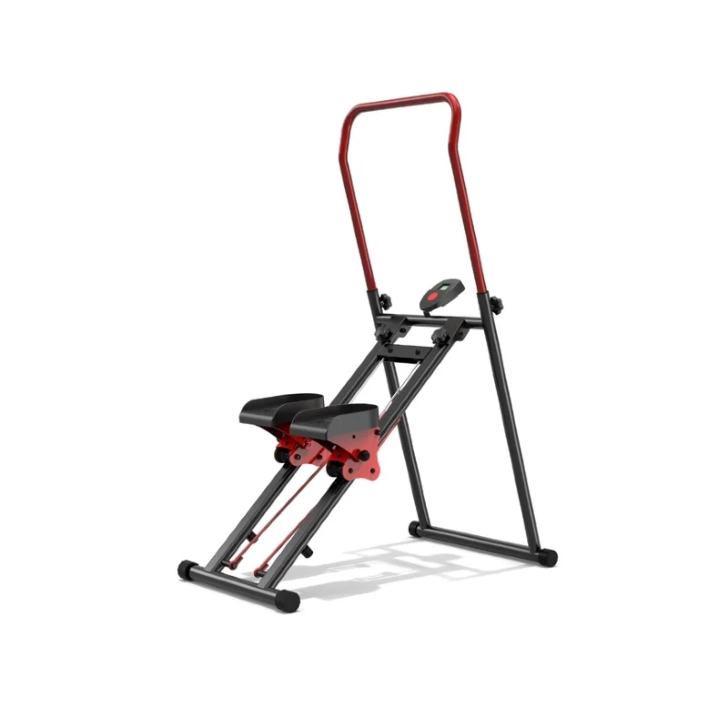 Folding Ladder Climber Vertical Mountain Climbing Exercise Machine with Adjustable Armrest and Pedal Height for Home Gym Fitness