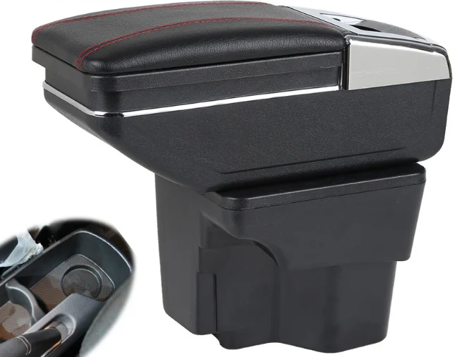 Leather Car Center Console Armrests Storage Box for Kia Forte K2 Rio 2009~2017