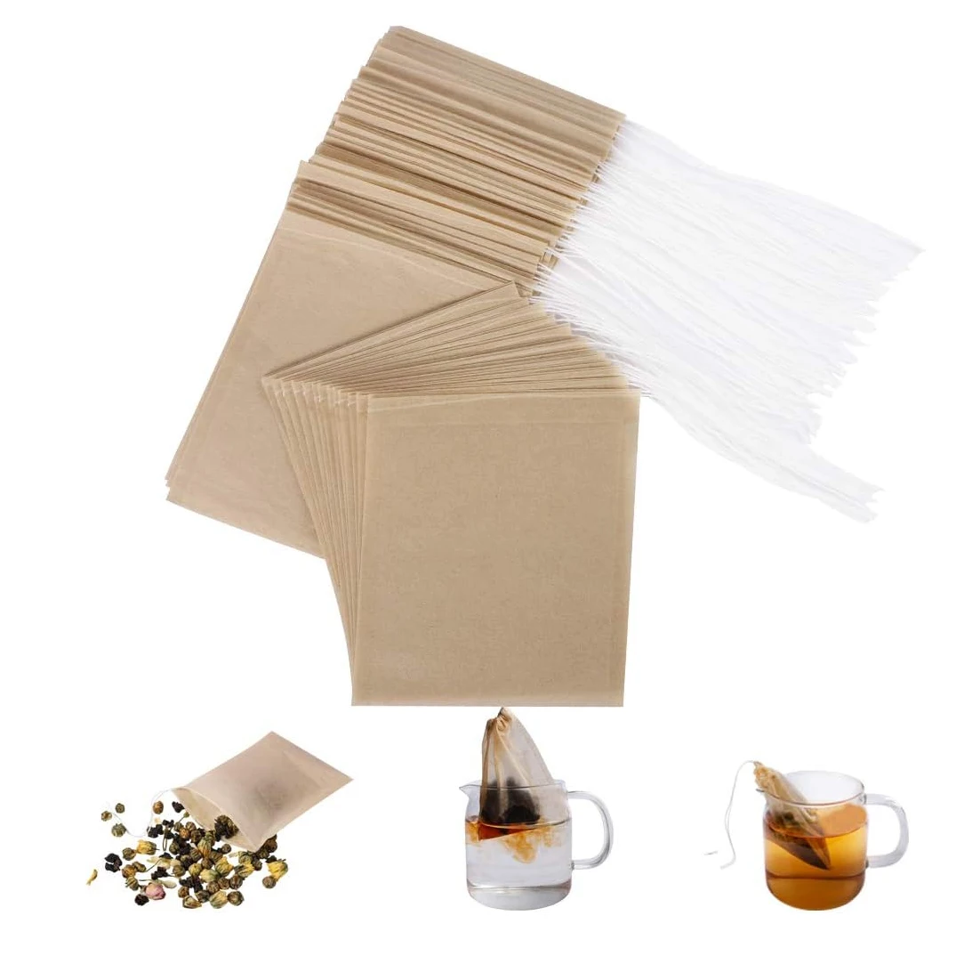 Экологичный материал из древесной целлюлозы биоразлагаемый Разлагаемый одноразовый фильтр объемный канат коричневый пакетик для чая
