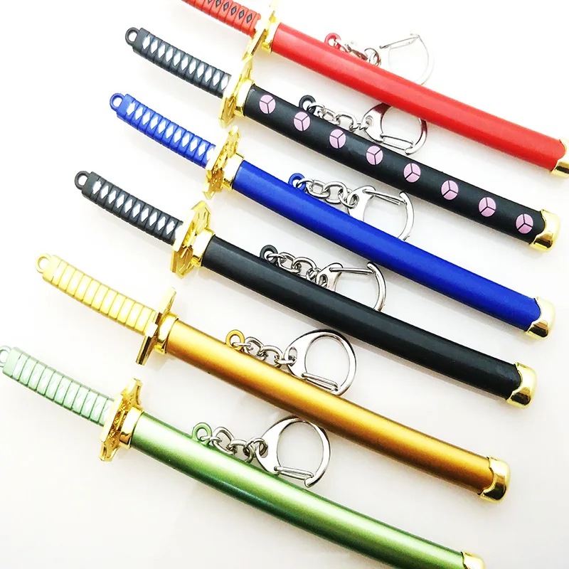Cross-Border Amazons Hot Sale Roronoa Zoro Japanese Anime Scabbard Weapon Model Keychain One Piece Zinc Alloy Key Ring