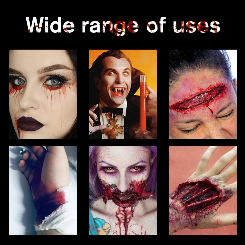 Stage Blood Gel Costume Zombie Vampire and Monster Makeup Non-toxic Coagulated Fake Blood for Halloween