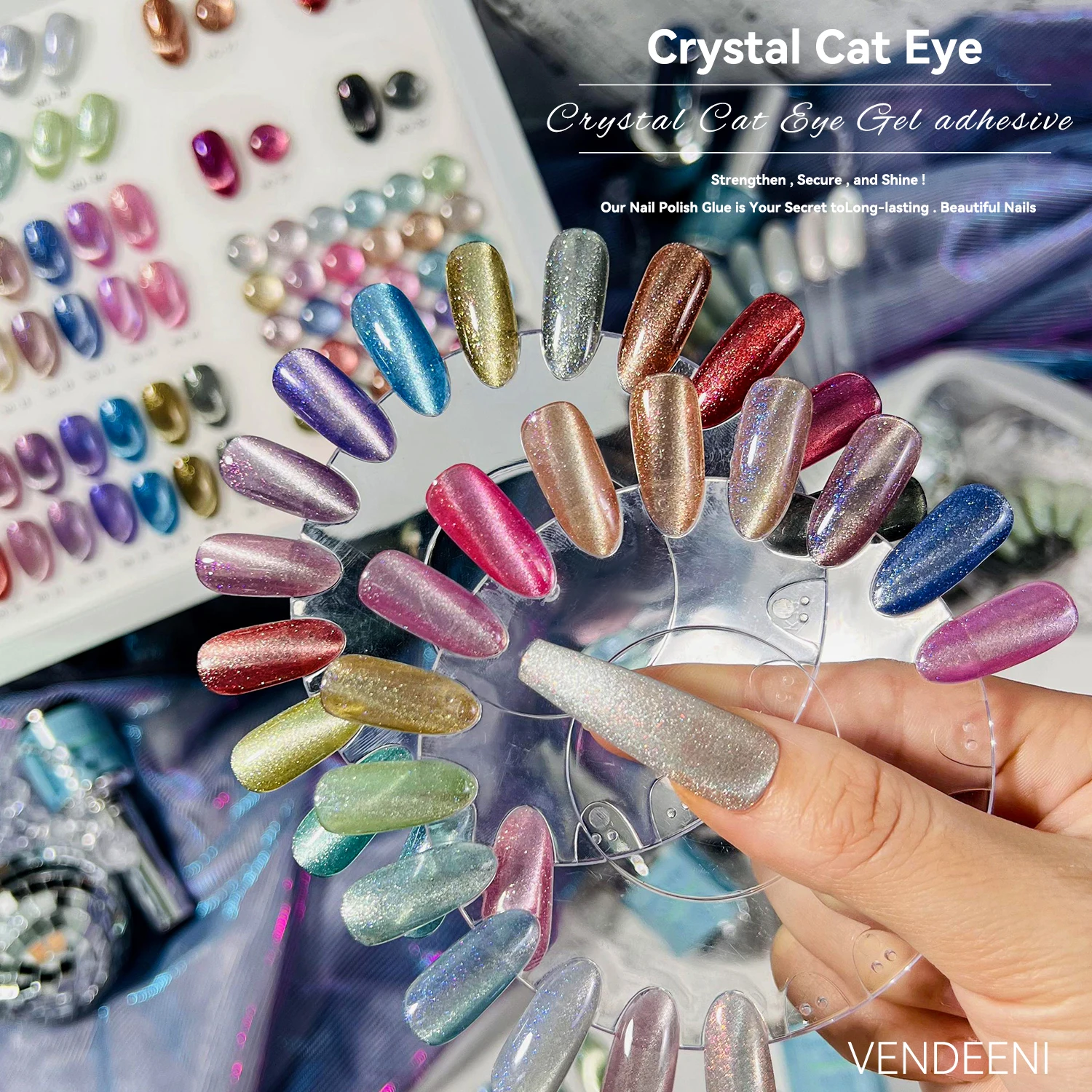 Vendeeni 15 ml magnetic cat eye gel 30 colors nail gel polish set hema free uv gel polish factory custom logo