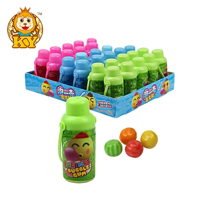 Manufacturer wholesale fruit flavor bottle bubble chewy candy ball
