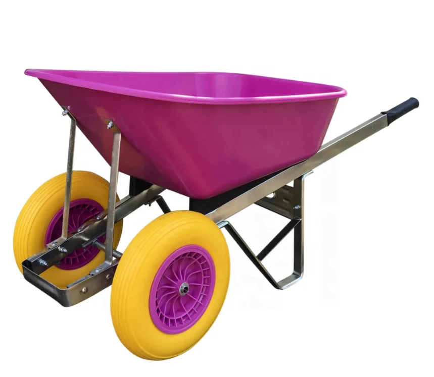 200L Large twin wheel Stable poly Wheelbarrow for horse feeding