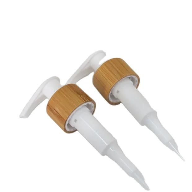Wholesale 18/410 24/410 58/410 Bamboo Collar PP Plastic lotion Pump for shampoo lotion bottle