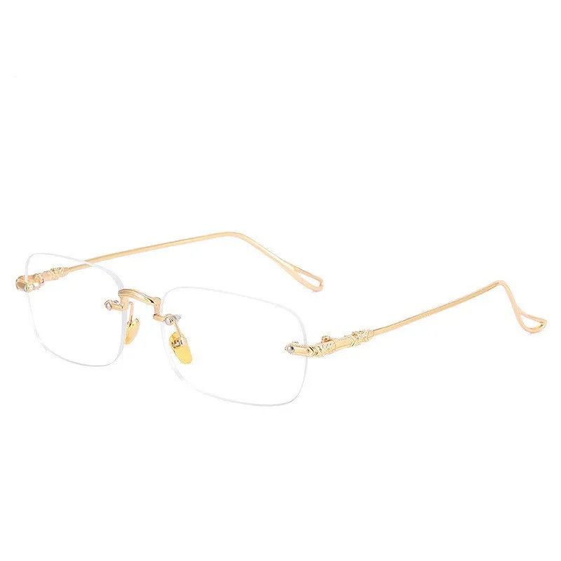 unisex rimless designer anti blue light bifocal presbyopia women men reading glasses with blue light protection