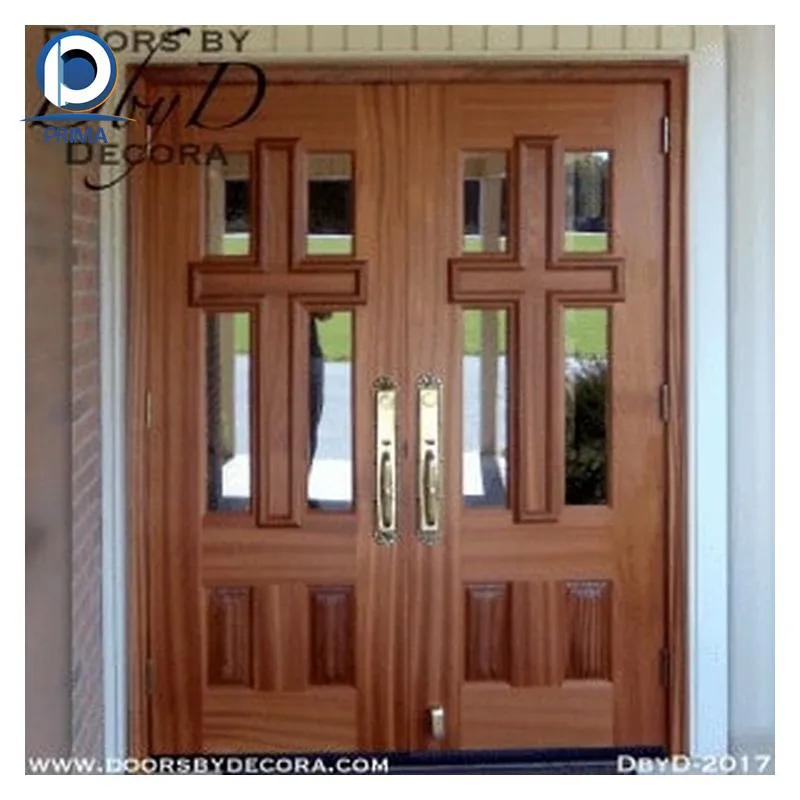 Hot Sale Teak Solid Wood Front Door Design Walnut Wooden Main Doors