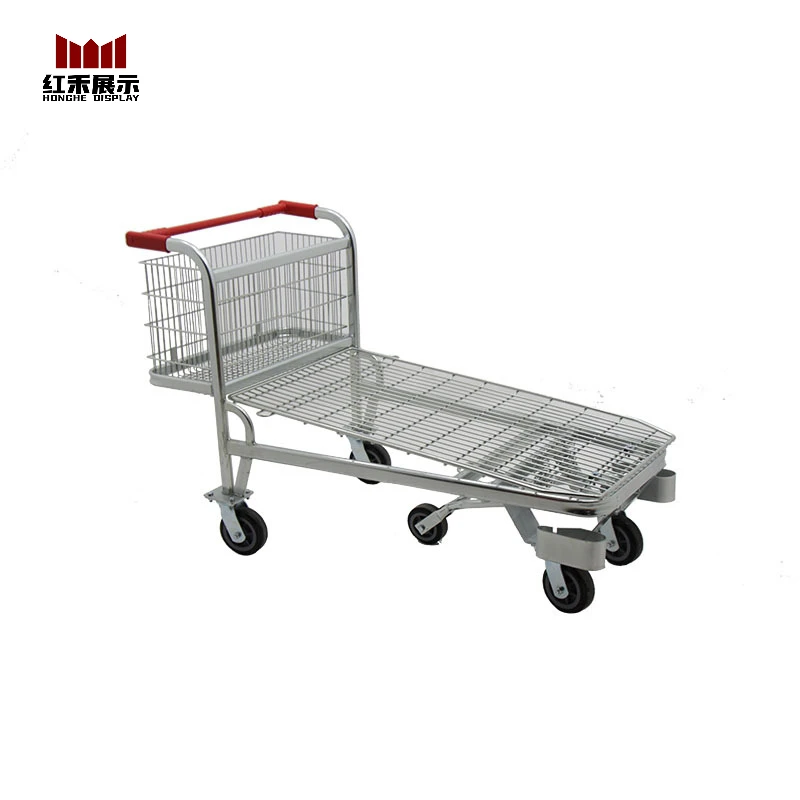 Hong He Supermarket warehouse stock hand trolley stock carts five wheels stock trolley