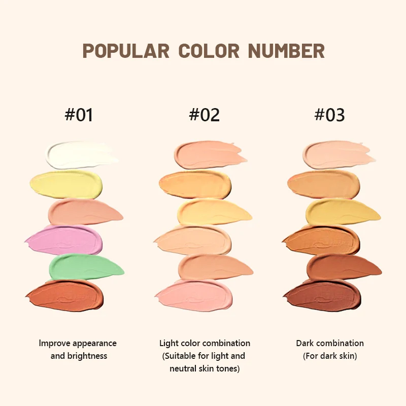 OEM/ODM Private Label Long-lasting Concealer Palette Full Coverage Concealer Vegan Waterproof Face Makeup