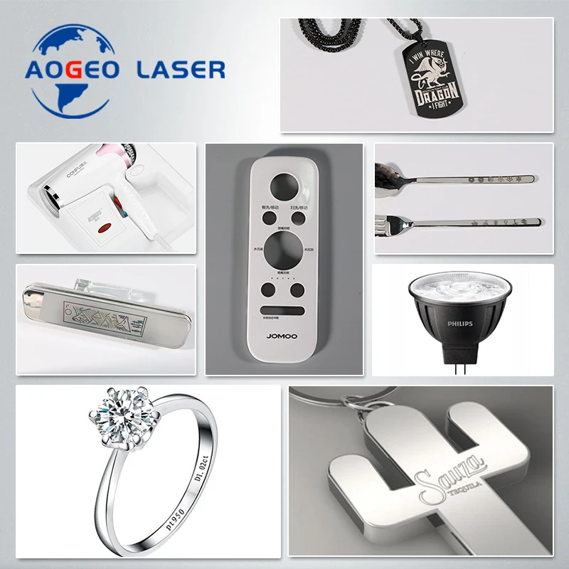 AOGEO Jpt Raycus Mopa M7 Engraver Rotary Fiber Laser Engraving Marking Machine Portable 3d 20w 30w 50w 80w 100w Table Raycus Max