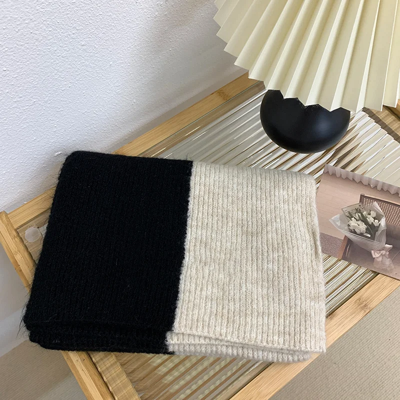 2024 new women winter autumn scarves and wraps mix color knitted scarf for women large big scarf