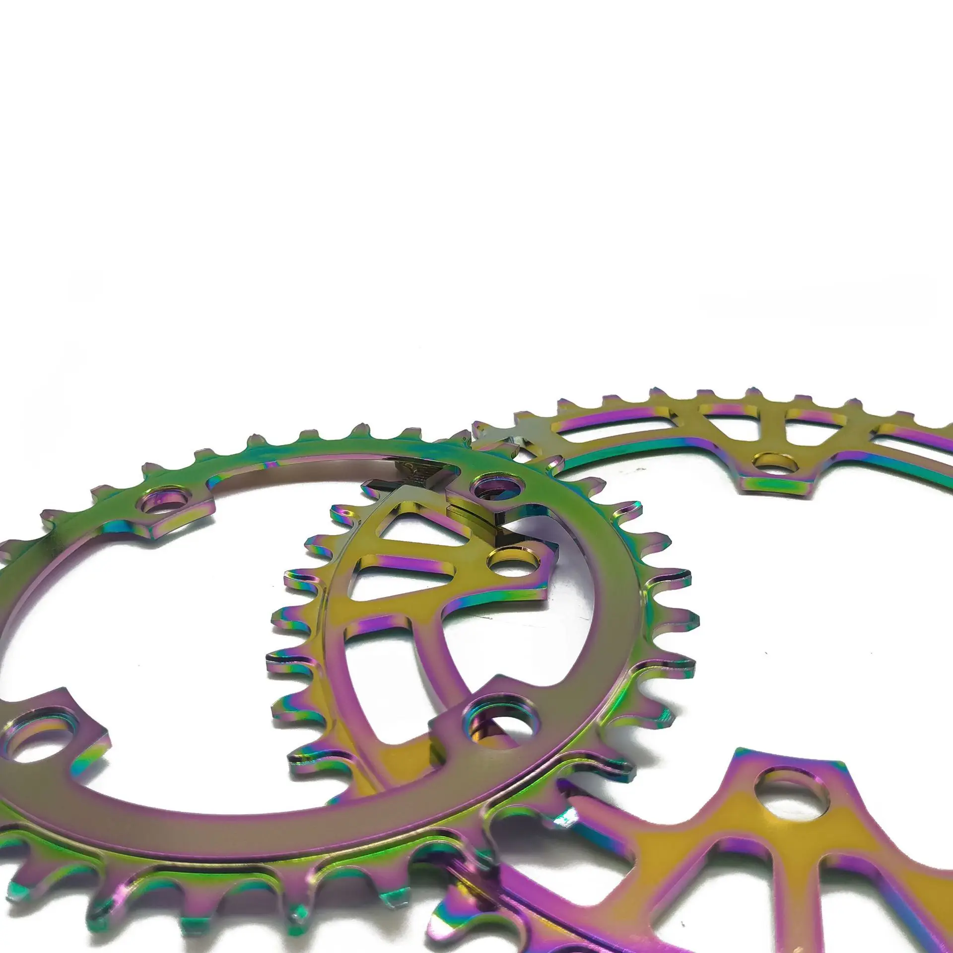 China Shenzhen hardware CNC lathe gear factory  aluminum alloy seven color gear electroplating processing bicycle gear color pro