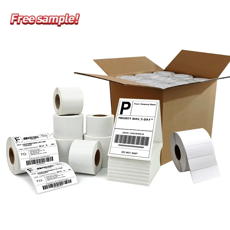 Fan Fold Price Thermal Die Cut Shipping Label 4x6 250 102x192mm Price Compostable Biodegradable Shipping Labels