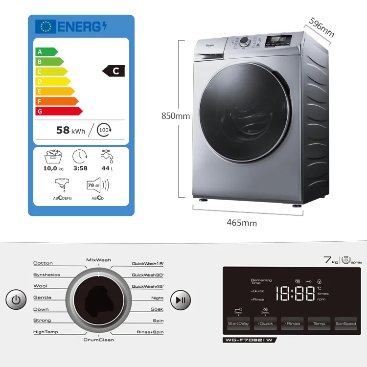 Полностью автоматическая Портативная стиральная машина whirlpool1000об/мин 1200 об/мин 6 кг 7 8 9 с фронтальной
