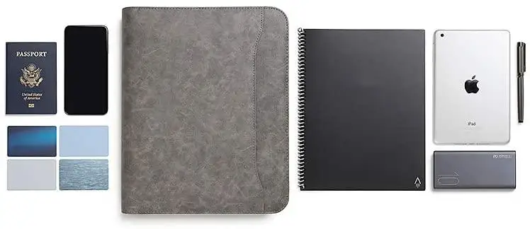 Hot-sale Office Supplies Products A4 Business Zipper Leather Portfolio Document File Organizer Folder