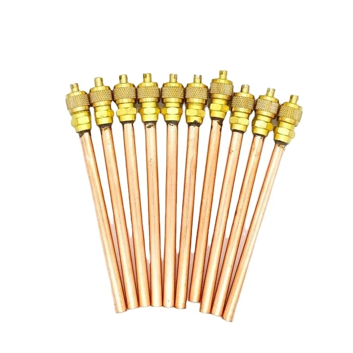 Медный трубчатый клапан 1/4 дюйма/зарядный клапан для кондиционера и холодильника