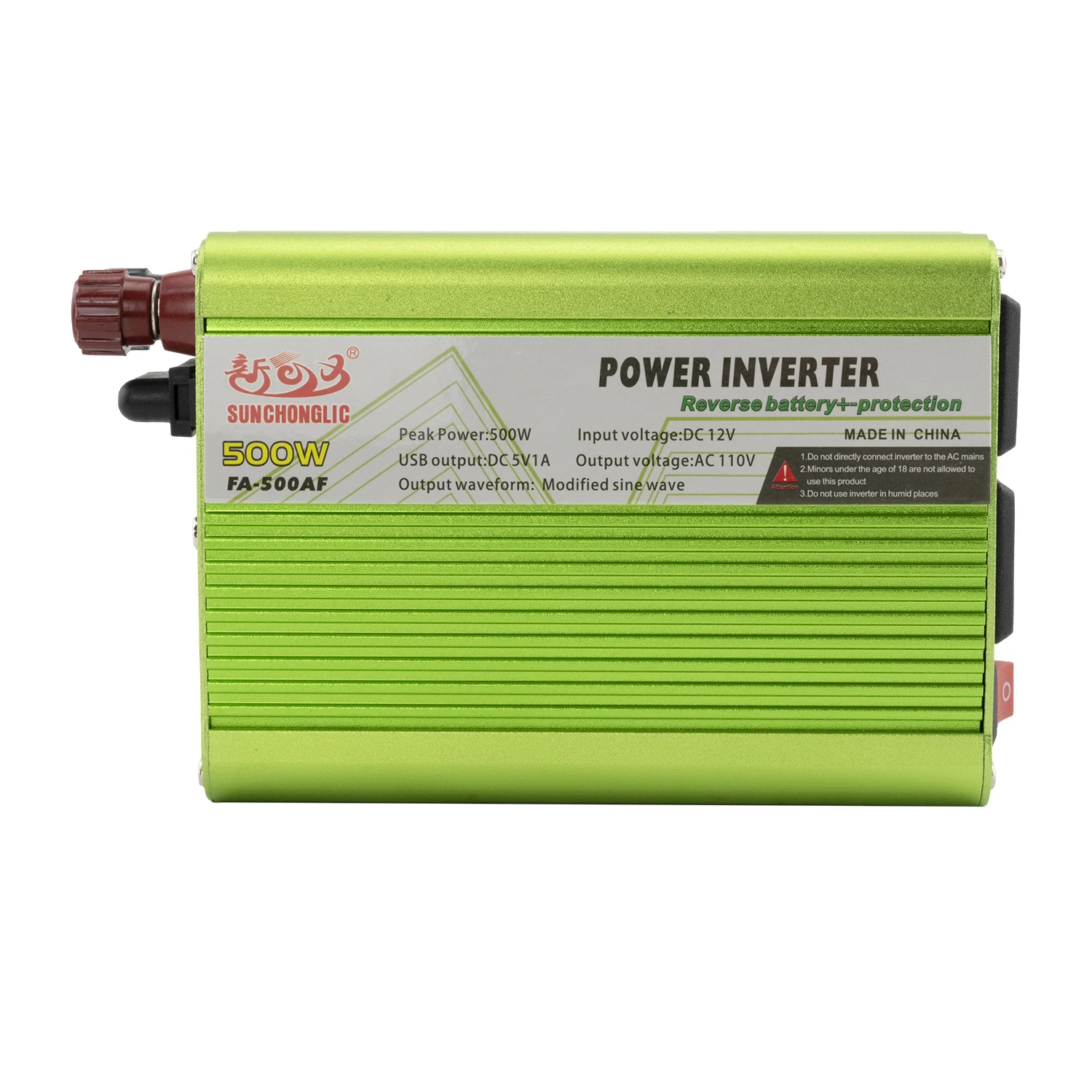 Sunchonglic power inverter 12v dc to 110v ac 500w 500va 60Hz modified sine wave inversor