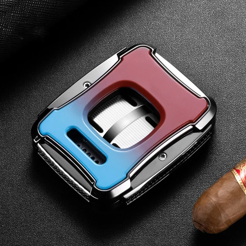 Premium Custom Logo Cigar Cutters Luxury Wooden Lighter Punch Scissors with Stainless Steel Leather Plastic Cigar Accessories