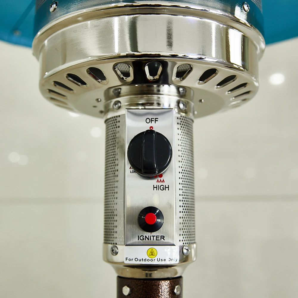 
stainless steel Outdoor gas Patio Heater 41000 BTU with Wheels Heater Umbrella Patio Heater 