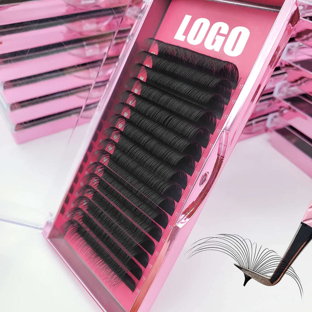 High Quality Wholesale Price Korea PBT 0.03 Super Soft Matte Volume Lash Extensions Cashmere Mega Volume Lash Trays