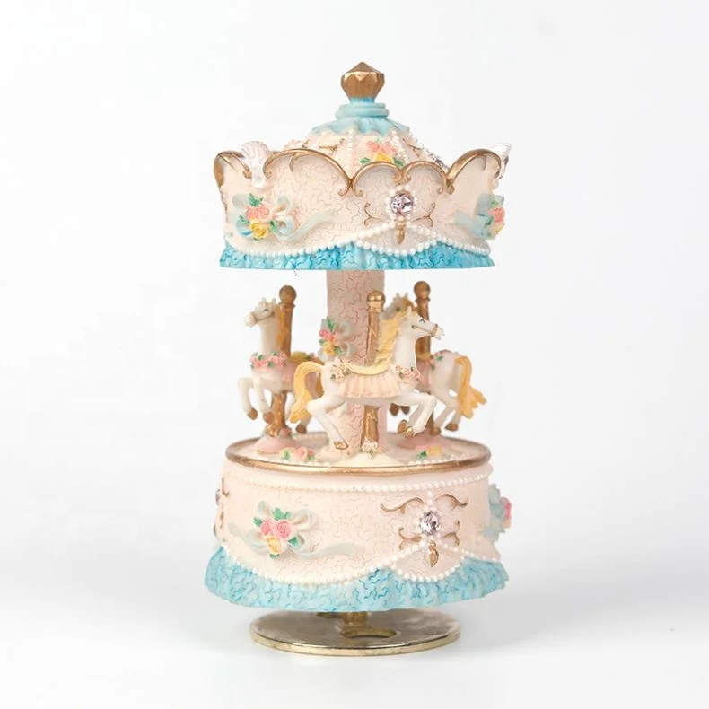 DIY mini carousel horse music box Christmas gift