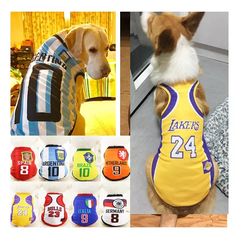 New Design Pet Accessories Basketball Football Uniforms Sportswear Spring Summer Clothes Pet Dog Vest For Big Dog
