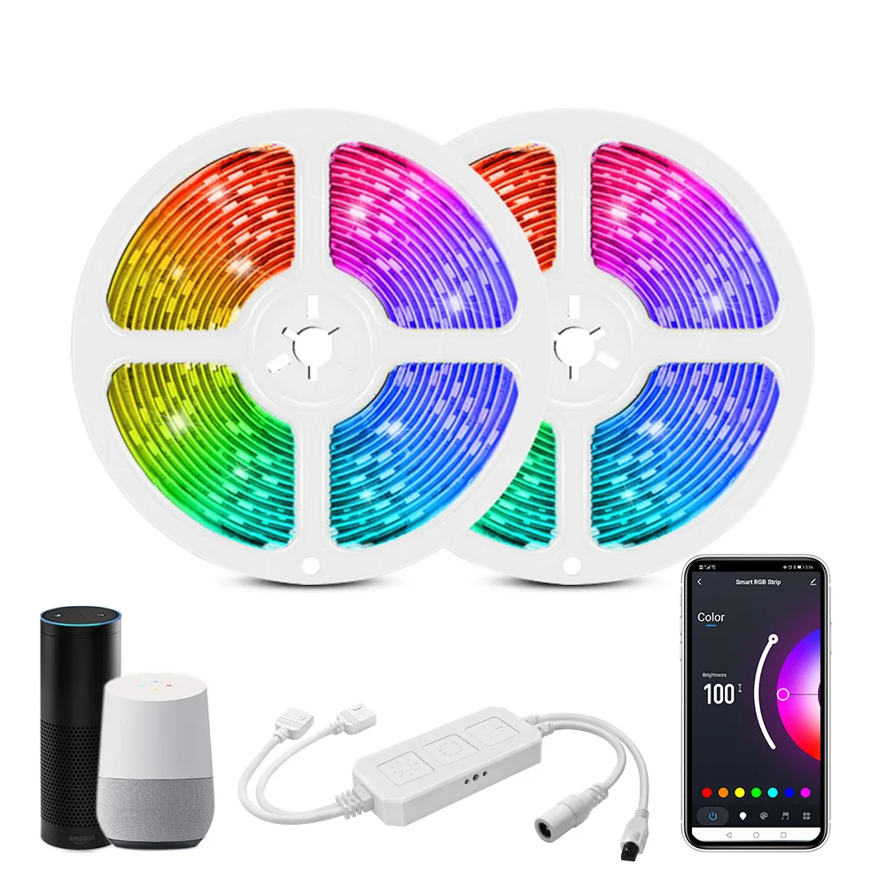 
WIFI Dream Color 10M 300 LEDs Strip Lights With APP Controlled LED Lights With Multicolor Chasing IP65 RGB LED Strips 