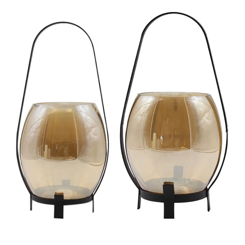 Decorative Colored Glass With Metal Stand Table Home Wedding GardenGold Dinner Pillar And Tea Light Lantern Candle Holder