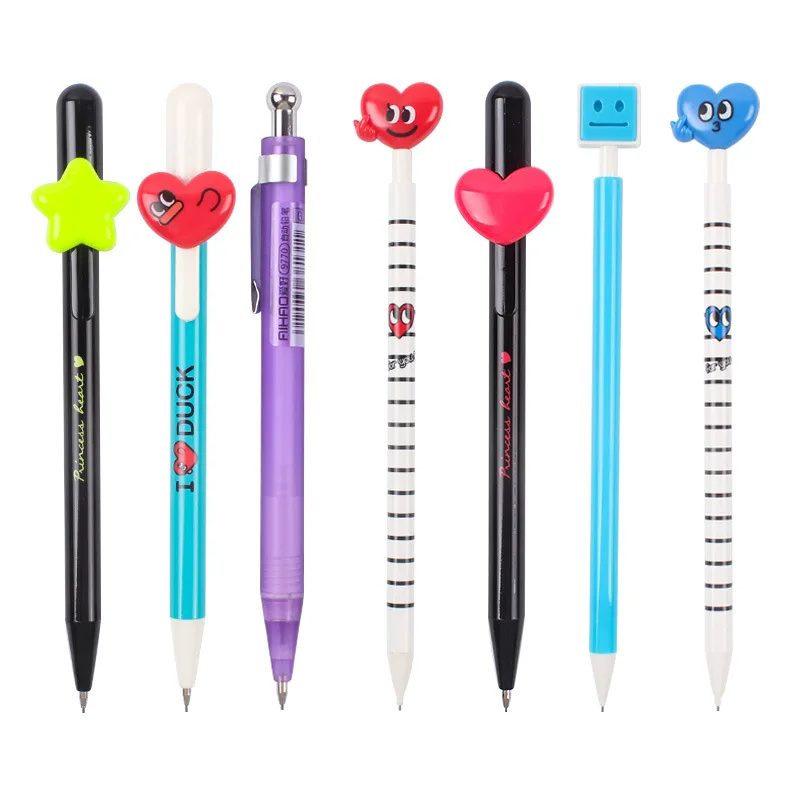 2023 Hot Sale 0.5mm Plastic Propelling Pencil 0.7mm Lapiceros Automatic Mechanical Pencils Set Kids Girls 0.9mm Writing Width