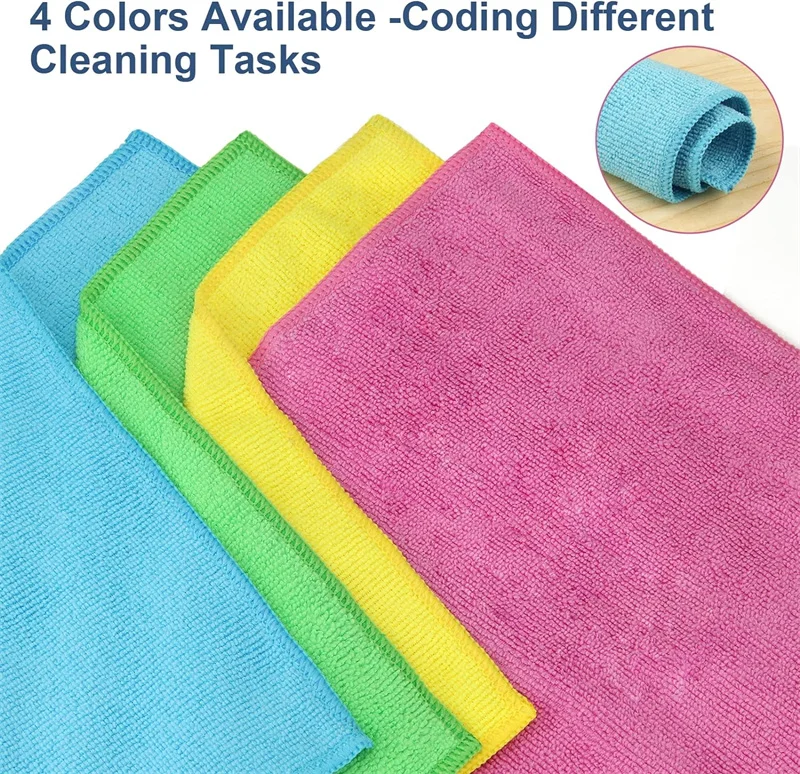 Wholesale Microfibre Colorful 200gsm 300gsm 30x30cm Drying Detailing Absorbent Soft Cleaning Cloth Towel for Car and Kitchen