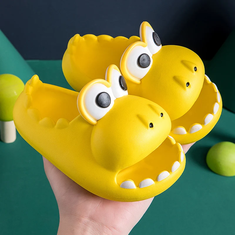 Funny Children Parent Adult Slippers Cute Dinosaur-shaped Home Non-slip Boys Kids Slippers Toddler Girls Shoes Man Women Slipper