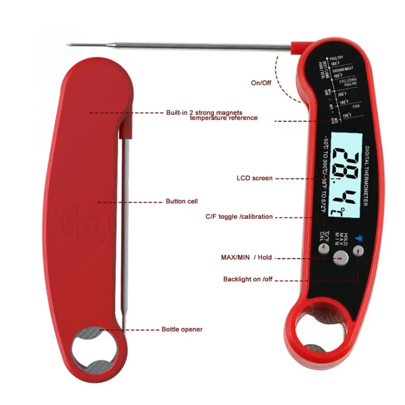 Waterproof Ip67 meat thermometer turkey best digital meat thermometer for Food milk meat grilling