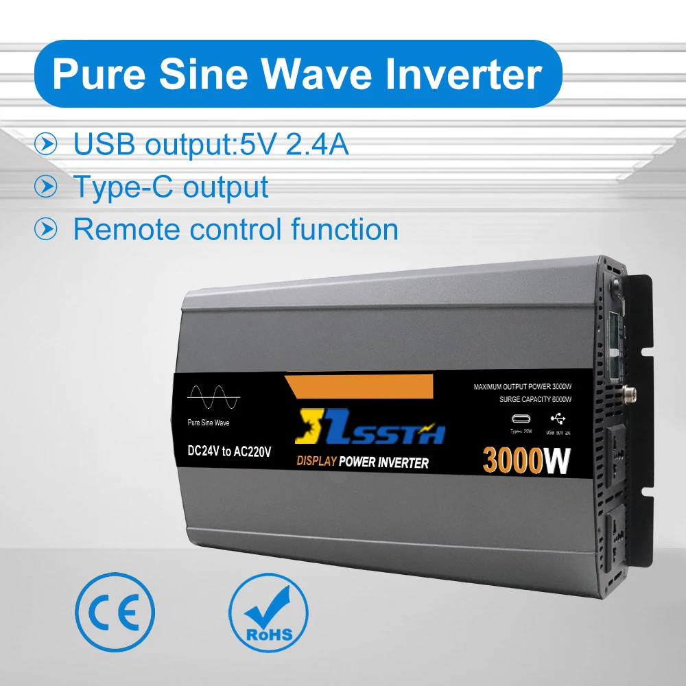 Invertor Pure Sine Wave Power Inverter 12V 24V 48V To 110V 220V Multiple Voltage 3000W 4000W 5000W 6000W Off Grid Solar Inverter