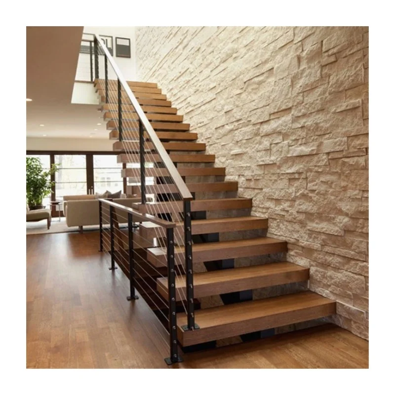 CBMmart Modern Stairs Wrought Iron Staircase Design Interior Straight Stairs
