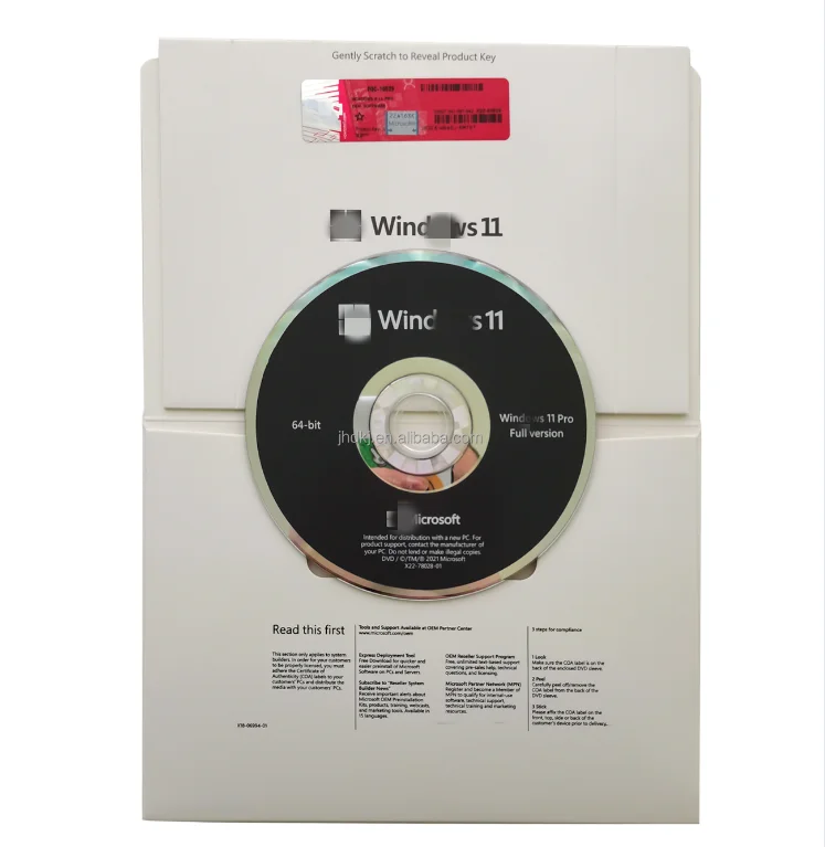 Оригинальная компьютерная система MS winndows 11 pro 64 bit sticker Winndows Pro DVD OEM полная упаковка программного