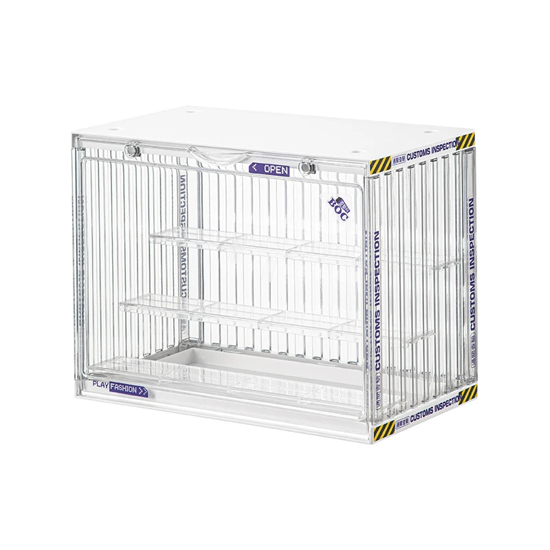 Two size plastic display showcase for storage mini figures toys storage box with 4 colors