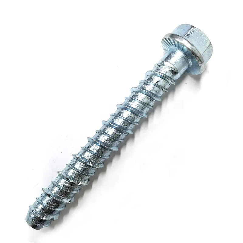 Supplier M6 M8 M10 M12 Hex Flange Head Galvanized Full Threaded Heavy Duty Concrete Anchors Masonry Screws