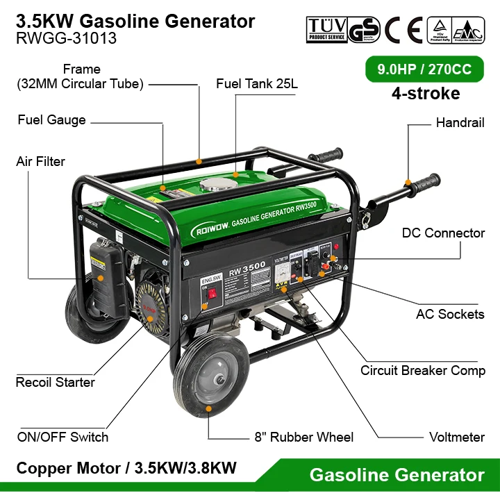 Sale 3.5KW Petrol Engine Generators Price Small Portable Gasoline Power Generators for Home House Camping Use Gas Generators