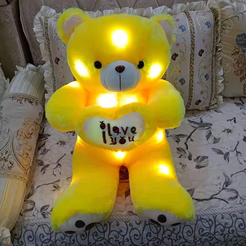 Светящиеся 50 см LED плюшевый медведь высокого качества плюшевые игрушки любовь подарок на День святого Валентина для любимого опт Компаньон куклы игрушка led