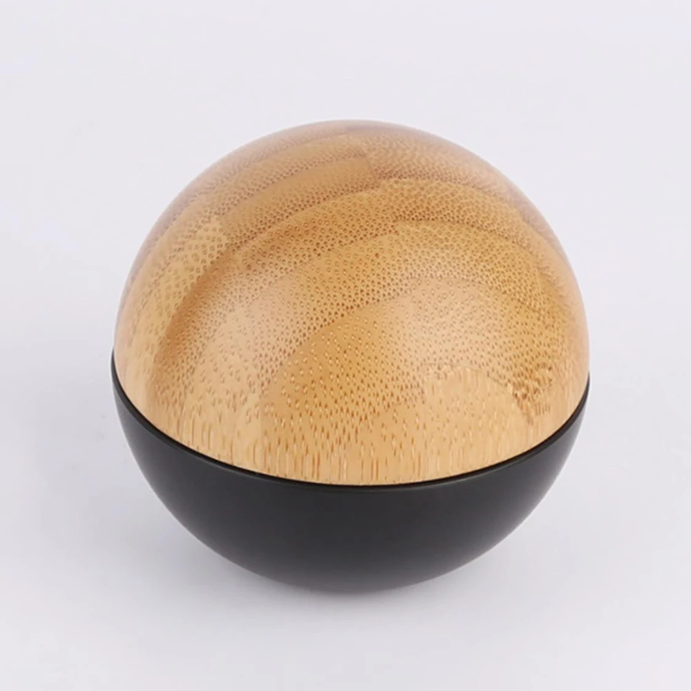 
Eco-friendly ball type black 50g glass cream jar 50 ml with bamboo screw cap 