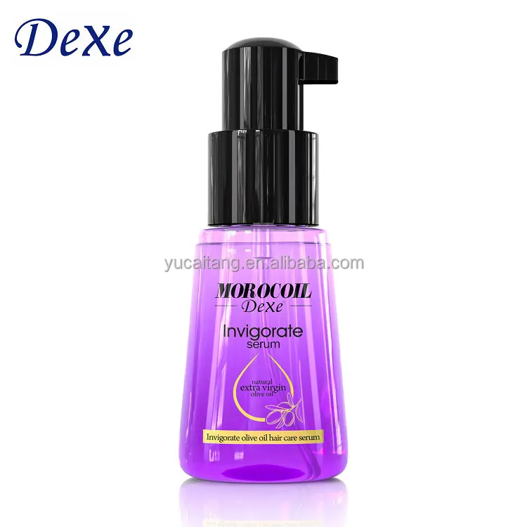 Dexe New Arriving Professional Oganic Smooth Shine Frizzy Hair Style Oil Serum make your own logo